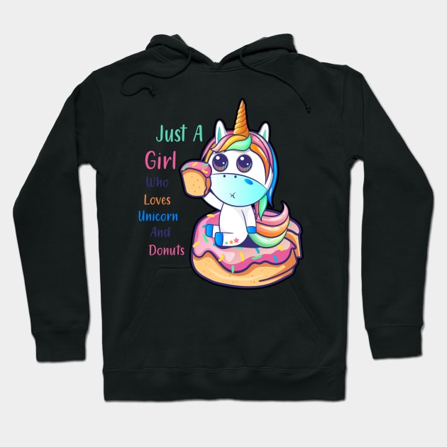 Just A Girl Who Loves Unicorn And Donuts Hoodie by trendybestgift